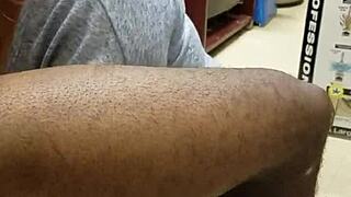 secret blowjob on big black cock at work