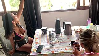i suck boyfriend's cock while fucked hard then take facial cumshot