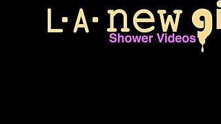 Cute Brunette Teen Enjoys Steamy Shower Scene