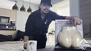 brazilian guy tests realistic sex doll backstage in sao paulo