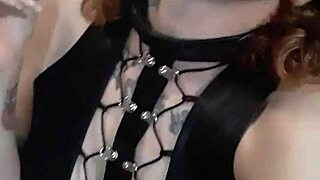 Skinny latina in lingerie smokes cigarette with small waist solo