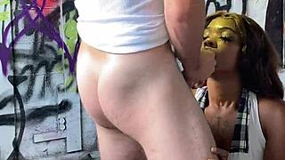 fucking the naughty schoolgirl cosplay slut in dirty warehouse hides hardcore interracial secrets