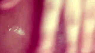 Caught my ex rubbing her tight wet pussy so I jerked my small cock watching her