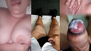 Caught my ex rubbing her tight wet pussy so I jerked my small cock watching her