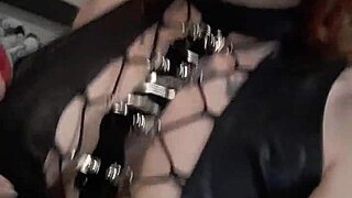 Skinny latina in lingerie smokes cigarette with small waist solo