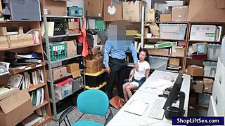 cute teen thief sucks lp officer cock then gets fucked at work