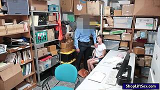 cute teen thief sucks lp officer cock then gets fucked at work