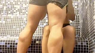 Risky Turkish Bath Sauna Blowjob Quickie Fuck Almost Caught by Strangers