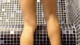 Risky Turkish Bath Sauna Blowjob Quickie Fuck Almost Caught by Strangers