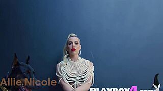 damn, allie nicole's massive natural tits and curvy ass bounce free in this steamy striptease reveal