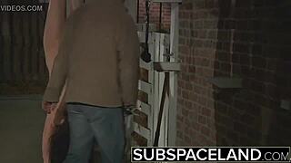 Teen Bound to Cart Humiliated with Brutal Wet Towel Slaps and Nipple Pain