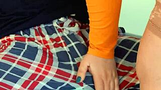 stepmom niurakoshkina's halloween surprise with glasses and stockings gift