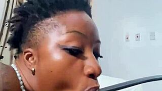 naija babe candy slurps big black monster cock like a pro