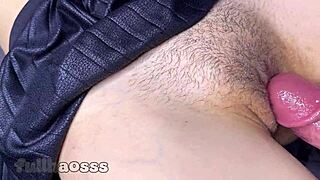 Watch teen's hairy wet pussy drip as huge creampie floods deep inside close-up