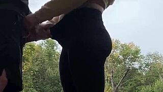 Fucked Milf Outdoors, Pissed on Feet Then Footjob Finish