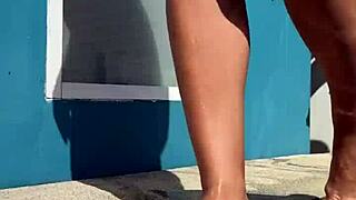 Juicy Milf Teases Stranger Poolside Then Takes Rough Fuck and Facial Cumshot