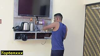 Thief Sneaks In: Beautiful 18+ Teen's Tight Pussy Takes Rough Indian Cock