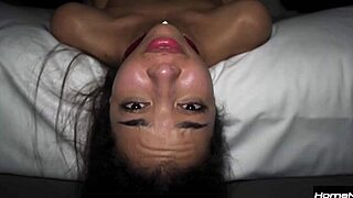 Submissive petite Filipina college teen tries rough interracial threesome big cock deepthroat doggystyle pov homemade