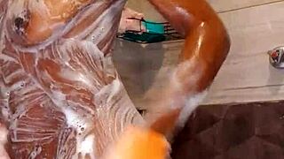 damn this sexy curvy black whore in lingerie rips clothes drips wet pussy horny solo dildo toy masturbation makes you throb bad...