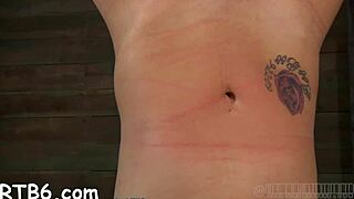 bound leather pet tamed in femdom blowjob bondage contest