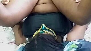 juicy ebony bbw's fat ass and big tits get licked massaged in homemade anal tease session