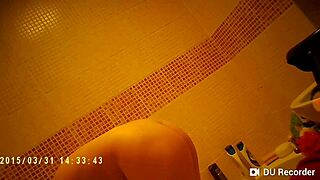 spy cam catches shower babe's nude tits dripping wet 💦👀