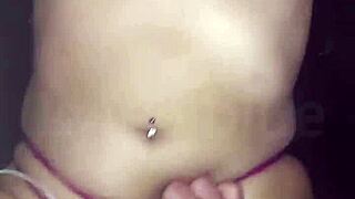 skinny latina otaku in fishnets bent over for creampie doggy quickie