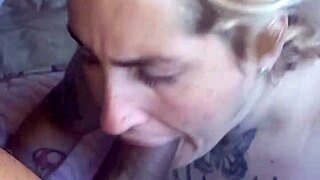 I give my friend a deepthroat blowjob with facial cumshot
