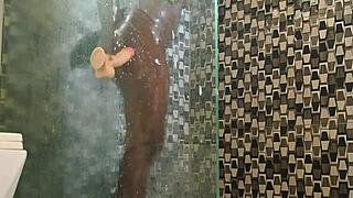 Ebony milf's juicy pussy drips from toy play until caught and fucked raw!