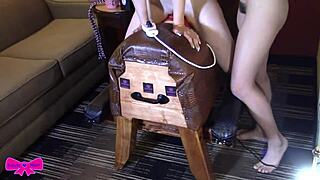 yo, watch lezdom tie up skinny redhead for sybian orgasm ride