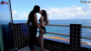 ocean terrace fun flashing big ass babe 😍🌊