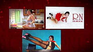 juicy milf regina noir does yoga in office stripping wet tight pussy closeup