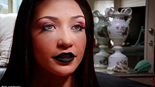 stepmom joins bg bdsm to choke and fuck bound goth teen slave