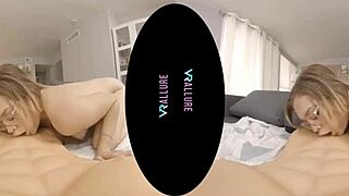 blonde fuck doll with glasses toys her shaved pussy in lonely vrallure pov