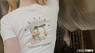 Emma Starletto's petite blonde pussy drips wet tempting steve holmes inside