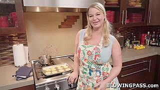 Stepmom Secretly Deepthroats Stepson's Monster Cock Chokes Gags Titty Fucks Blowjob