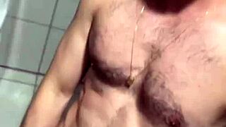 casually home alone stroking huge cock turns into wild solo session
