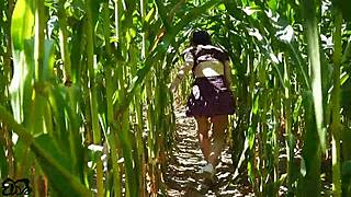 omg horny slut blows huge cock in cornfield outdoors 🌽🍆💦