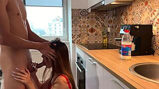 neighbors sneak into kitchen for hot kissing fingering and steamy sex 😘🔥