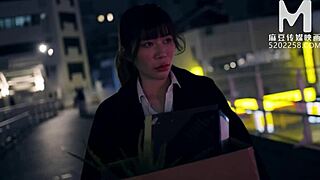 Media Asia sneaks office lady blowjob then bends her over for rough doggystyle pussy pounding at work