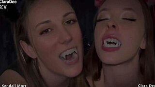 Trick or treat? Vampire babes kendall morr turn you into creampie fucktoy with pussy riding!