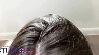 Wanna see this British teen suck big cock through her polo shirt outdoors?