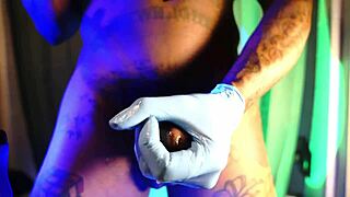 Brunette slave worships hallelujah johnson's big black hairy monster cock dirty