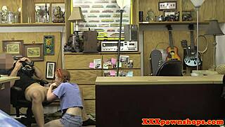 Pawner teen sneaks a wild cock ride in the back office shadows