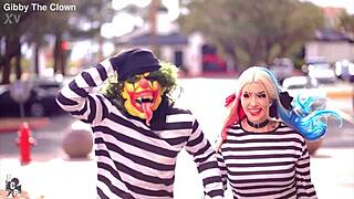 What if Harley Quinn meets Joker clown for huge BBC ass pounding cosplay?