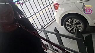 Watched collared wife with huge black cock at gloryhole then she fucked everyone at party 😲🍑👅