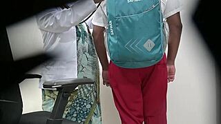 is it fair this woman checks schoolboy's hard cock flashing in public hospital like that?