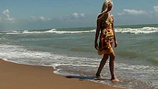 gorgeous 18+ teen agnes bares her curves seductively by the ocean