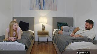 Tiny Blindfolded Blonde Bound And Fucked Hard By Stepbrother On Vacation