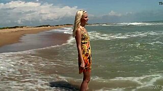 gorgeous 18+ teen agnes bares her curves seductively by the ocean